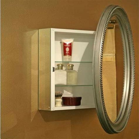 Oval Medicine Cabinet Wall Mounted Brushed 